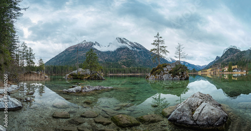 Panorama vom Hintersee in Bayern