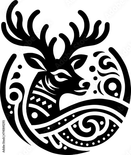 Deer Logo Vector in the Mexican Style