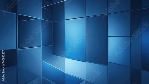 Abstract Gray square wallpaper with a blue light