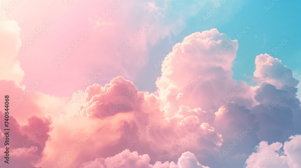 The pink and blue clouds in the background offer a visual symphony of calm and soothing tones The pink and blue clouds in the background offer a visual symphony of calm and soothing tones