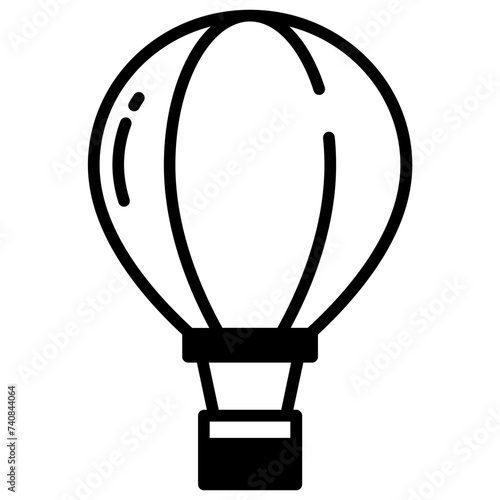 HotAir Balloon glyph and line vector illustration