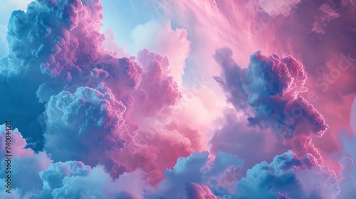 The pink and blue clouds in the background offer a visual symphony of calm and soothing tones