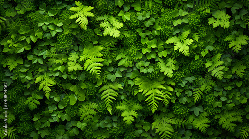 Wallpaper Mural Verdant Green Plant Wall Covered in Abundant Leaves Torontodigital.ca