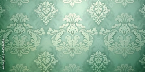 Mint wallpaper with damask pattern