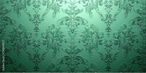 Mint wallpaper with damask pattern