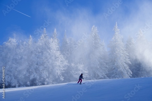 skiing in the mountains, Clabucet Ski Slope, Romania
