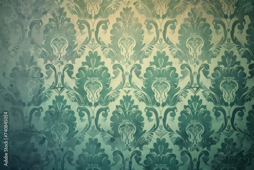 Mint wallpaper with damask pattern