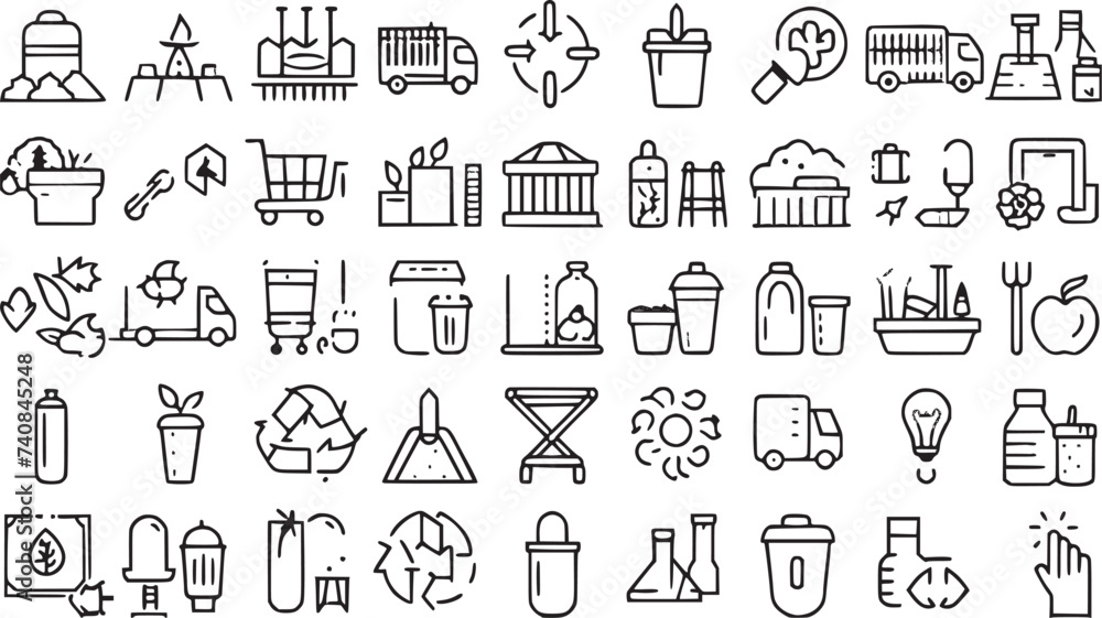 Nutrition line icons set vector collections. Nutrition line icons set vector collections.