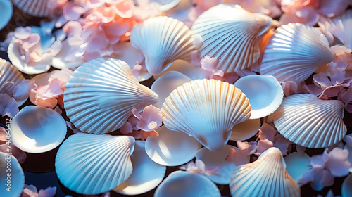 Multicolored seashells, full of hidden details