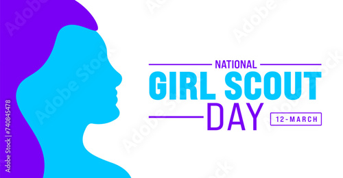 March is National Girl Scout Day background template. Holiday concept. use to background, banner, placard, card, and poster design template with text inscription and standard color. vector