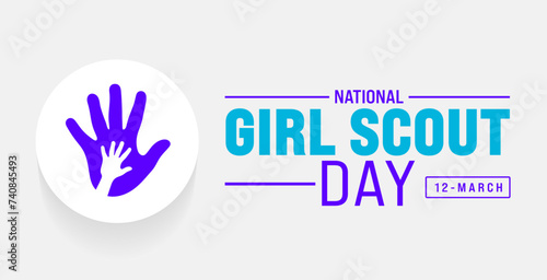 March is National Girl Scout Day background template. Holiday concept. use to background, banner, placard, card, and poster design template with text inscription and standard color. vector