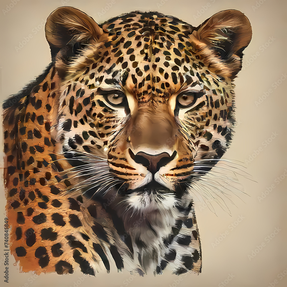 Obraz premium Leopard, logo-style