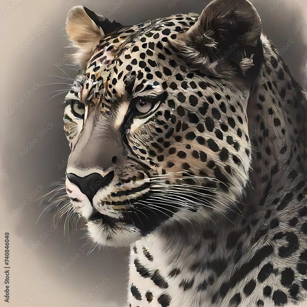 Obraz premium Leopard, logo-style