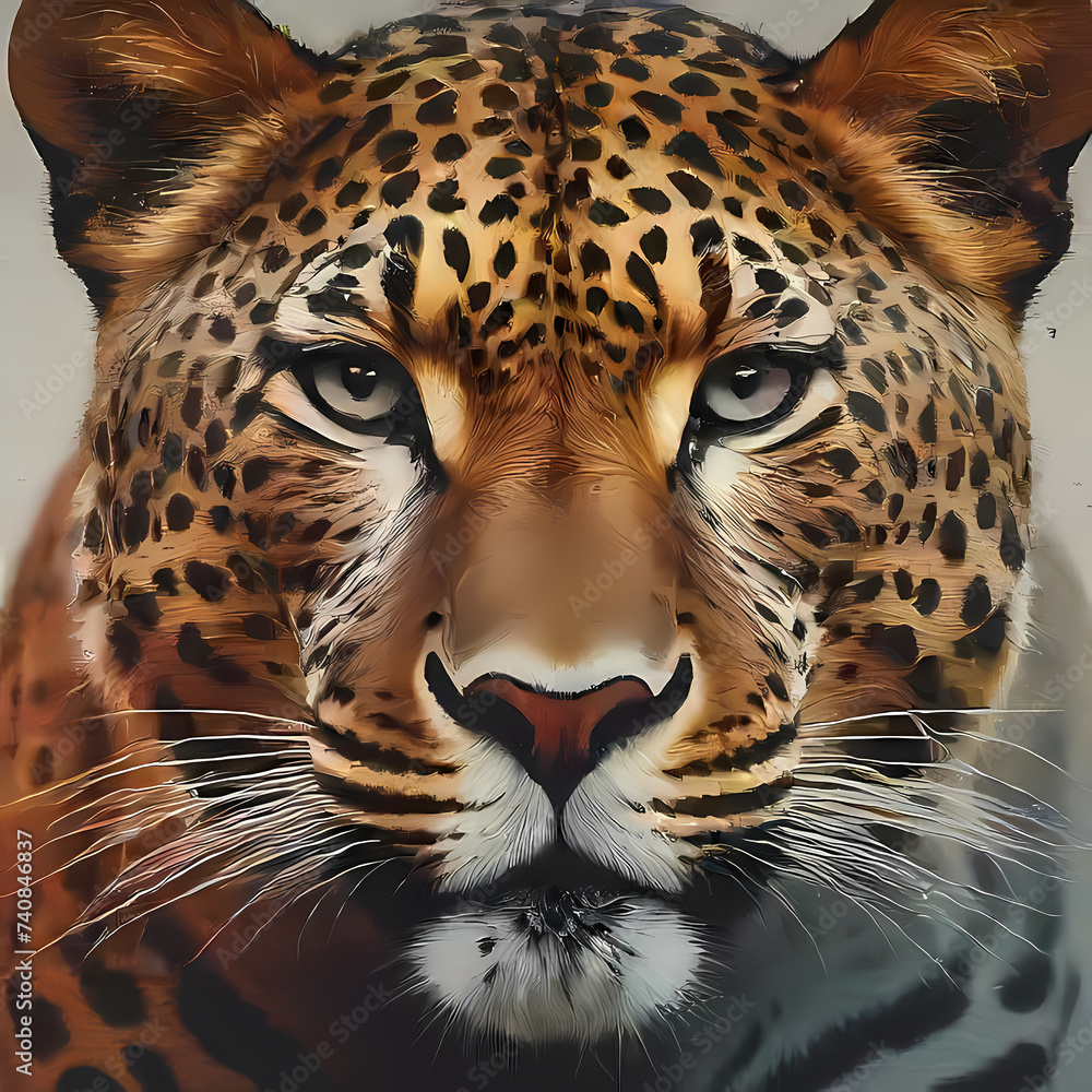 Obraz premium Leopard, logo-style