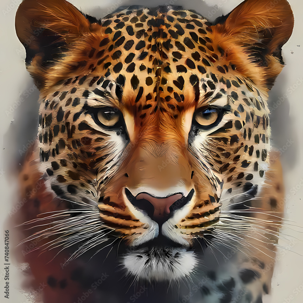 Obraz premium Leopard, logo-style