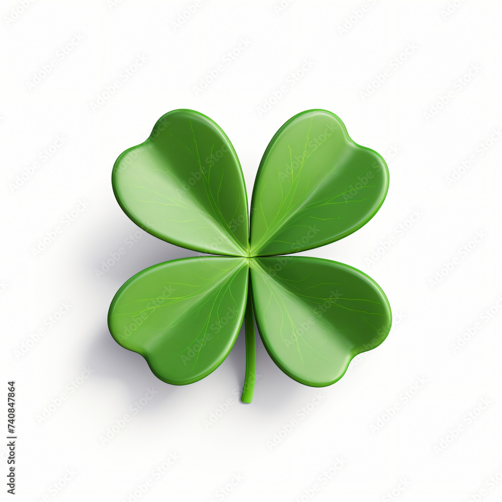 3d render icon of leaf clover cartoon isolated generated AI 3d render icon of leaf clover cartoon isolated generated AI