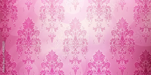 Pink wallpaper with damask pattern