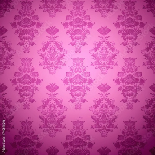 Pink wallpaper with damask pattern