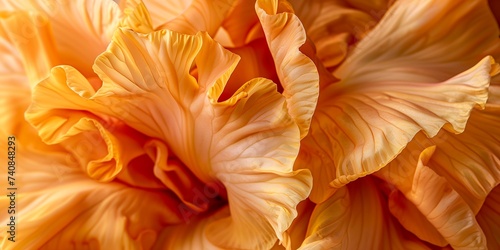 close up of abstract orange peach flower petals as wallpaper and background.