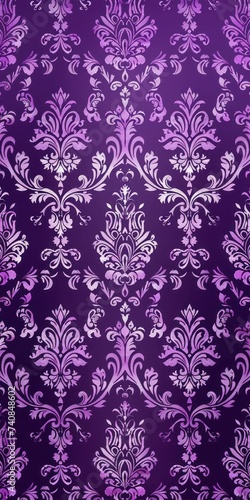 Purple wallpaper with damask pattern