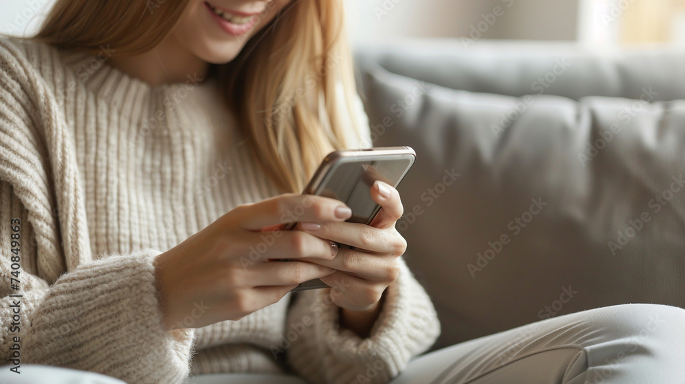 スマホを操作する女性 スマホを操作する女性