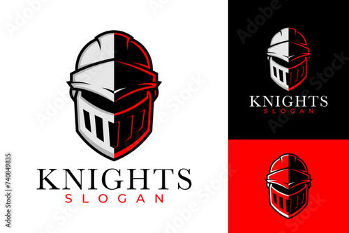 Knight Helmet War Fighter Logo Design