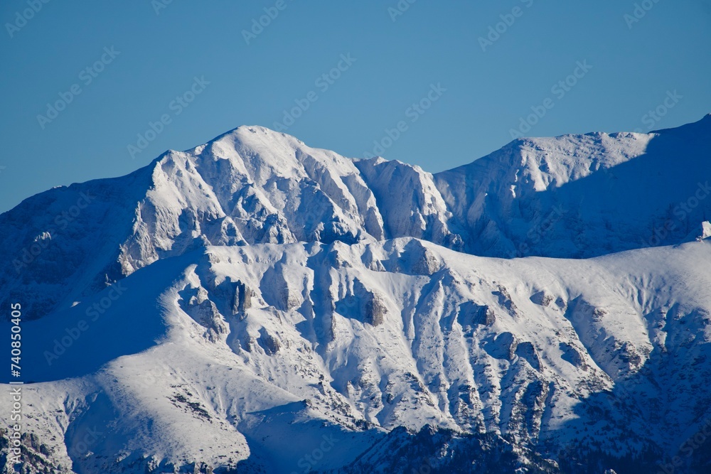snow covered mountains, Bucegi Mountains, Romania