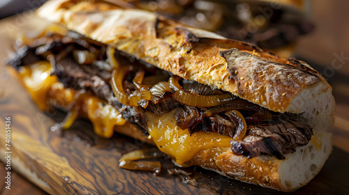 Wallpaper Mural Close-up of a Cheesy Steak Sandwich Torontodigital.ca