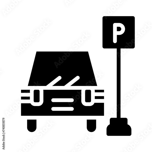 Parking Room Service Glyph Icon