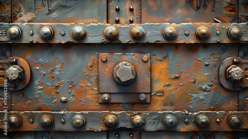 Close Up of Metal Surface With Rivets and Knobs