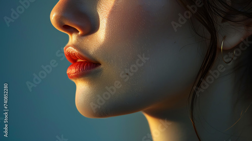 The subtle curve of a young female model's neck, bathed in soft moonlight, creating an elegant and timeless image captured with clarity by a Sony digital HD camera.