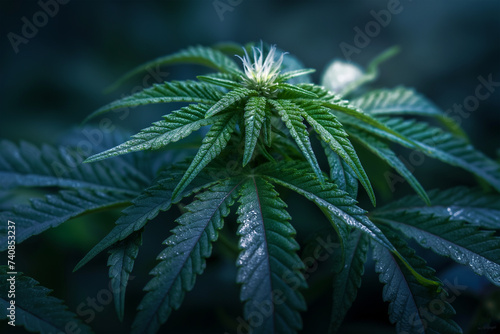 Cannabis leaves  close-up background image