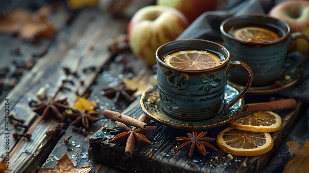 Cozy Autumn Tea Time with Spices and Citrus