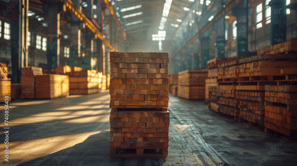 Warehouse with wooden boards. Warehouse with wooden boards.