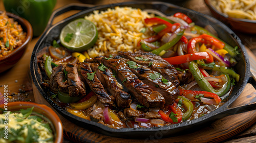 Sizzling Steak Fajitas with Colorful Bell Peppers and Onion