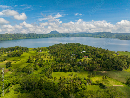 Aerial view of Lake Dapao in Lanao del Sur. Mindanao, Philippines. Travel concept. photo