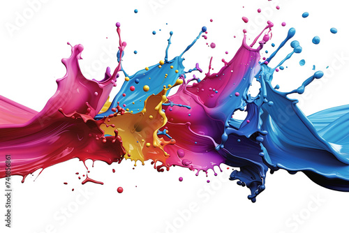 Watercolor rainbow colors paint splash isolated on transparent background