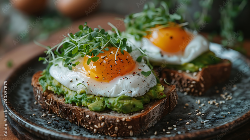 Gourmet Avocado Toast with Poached Eggs Gourmet Avocado Toast with Poached Eggs