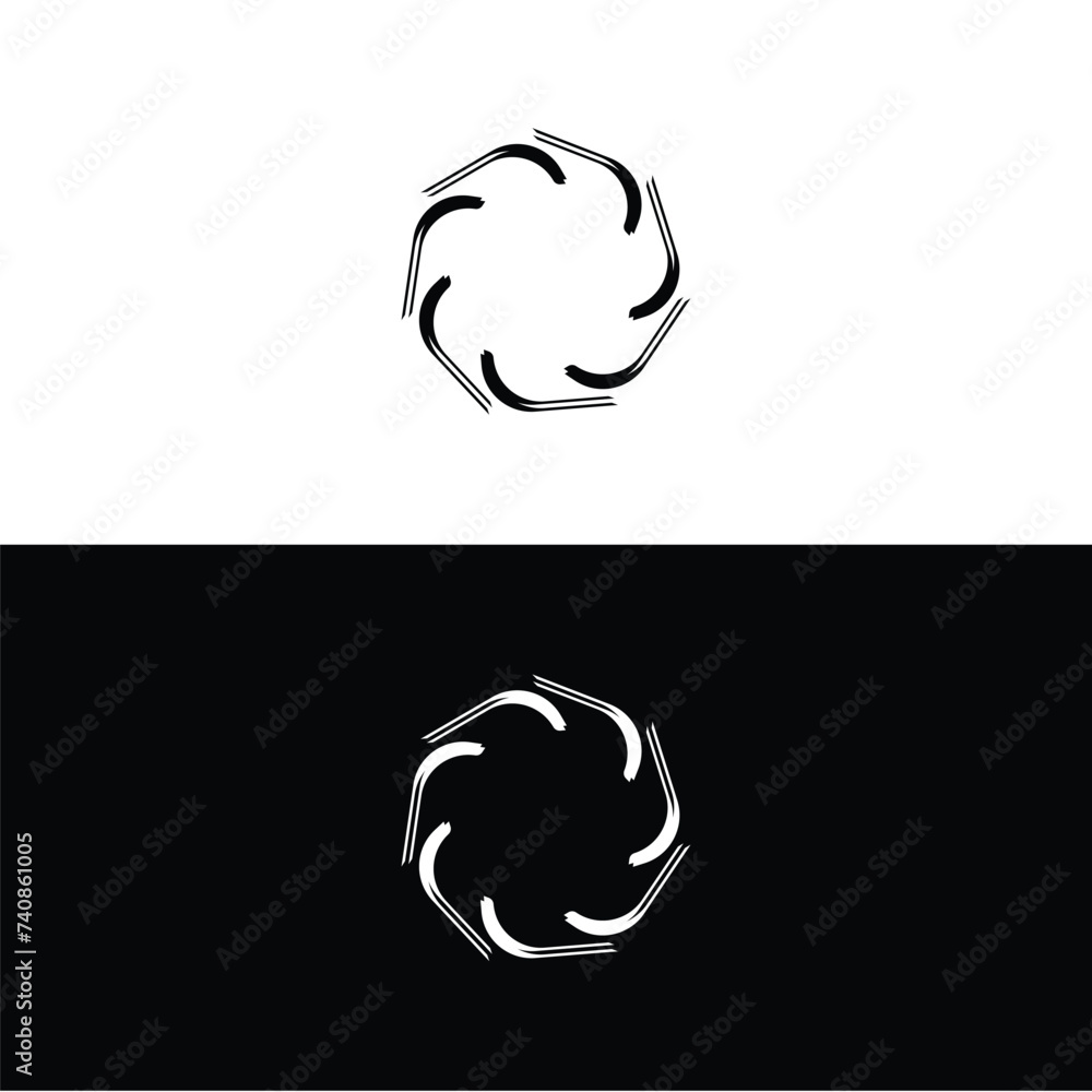 Black and white circle vector logo design . Circle unique deisgn Stock