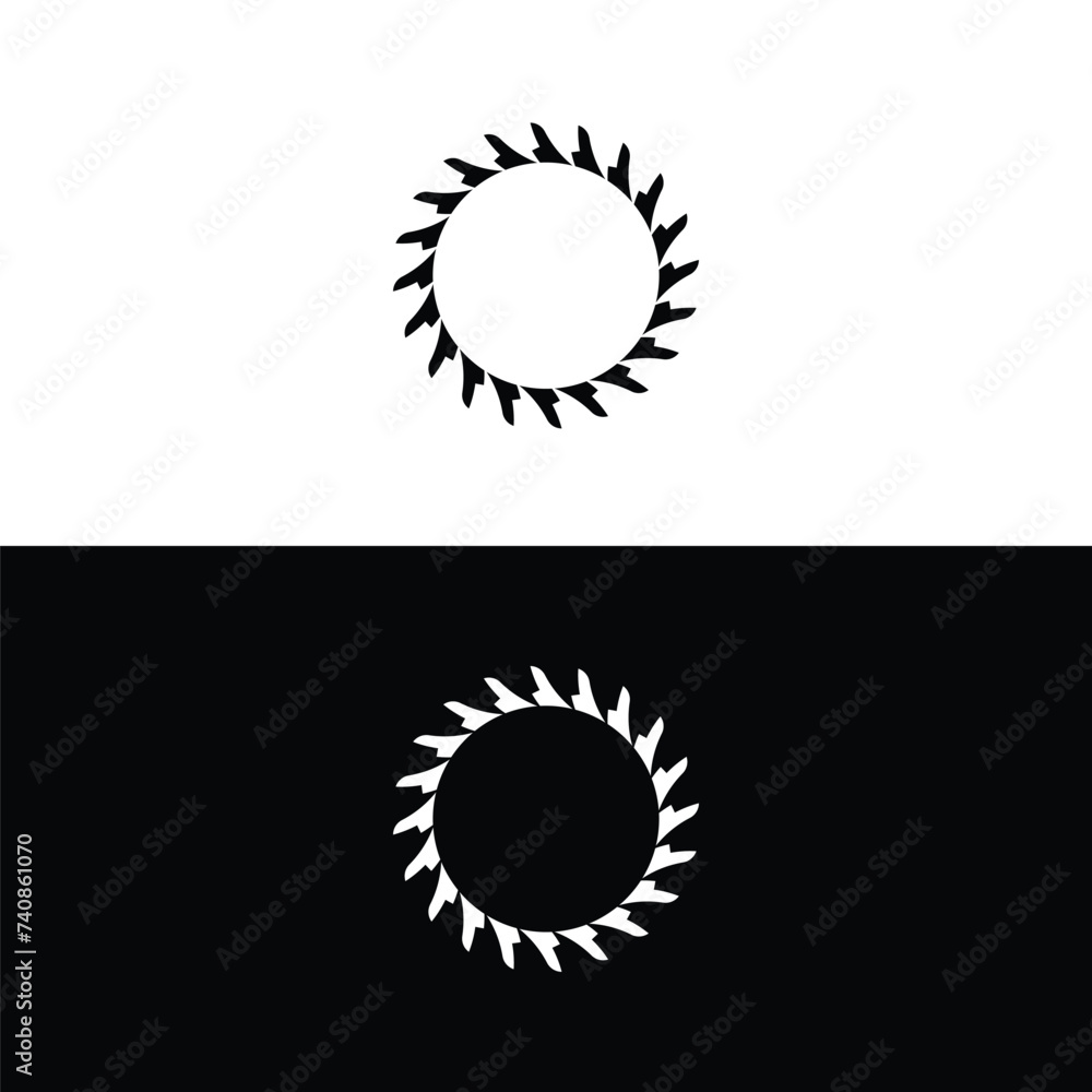 Black and white circle vector logo template design.. Circle icon . Circle illustration silhouette Black and white circle vector logo template design.. Circle icon . Circle illustration silhouette