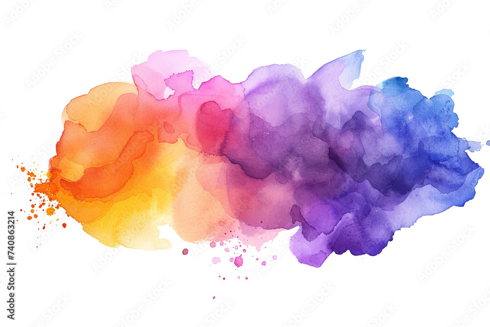 Abstract watercolor stain splash isolated on transparent background