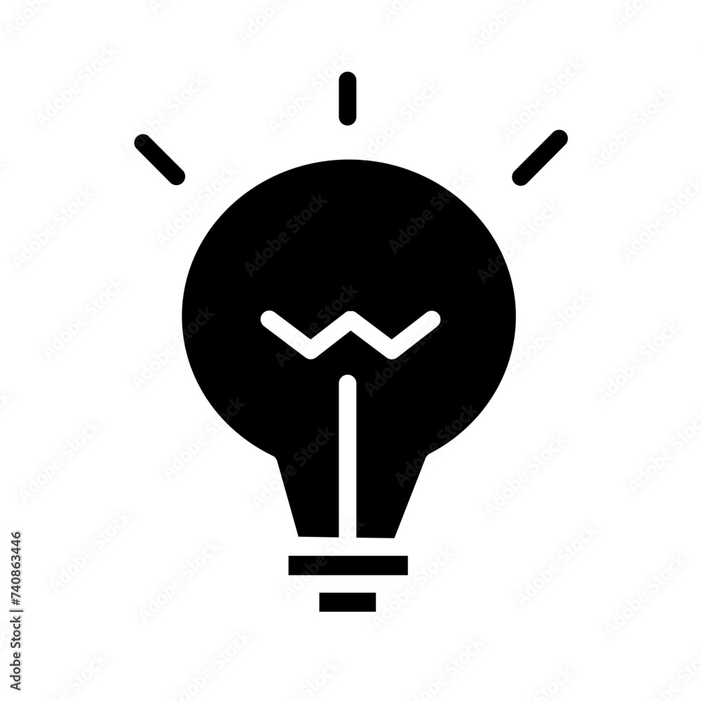 Electric Energy Power Glyph Icon Electric Energy Power Glyph Icon