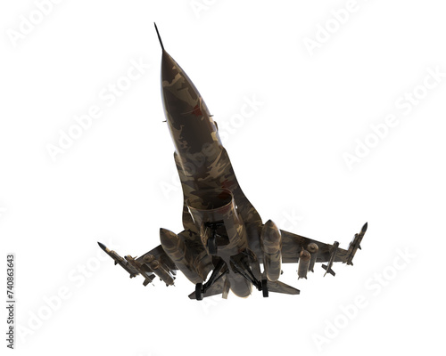 Fighter jet isolated on background. 3d rendering - illustration © Cristian