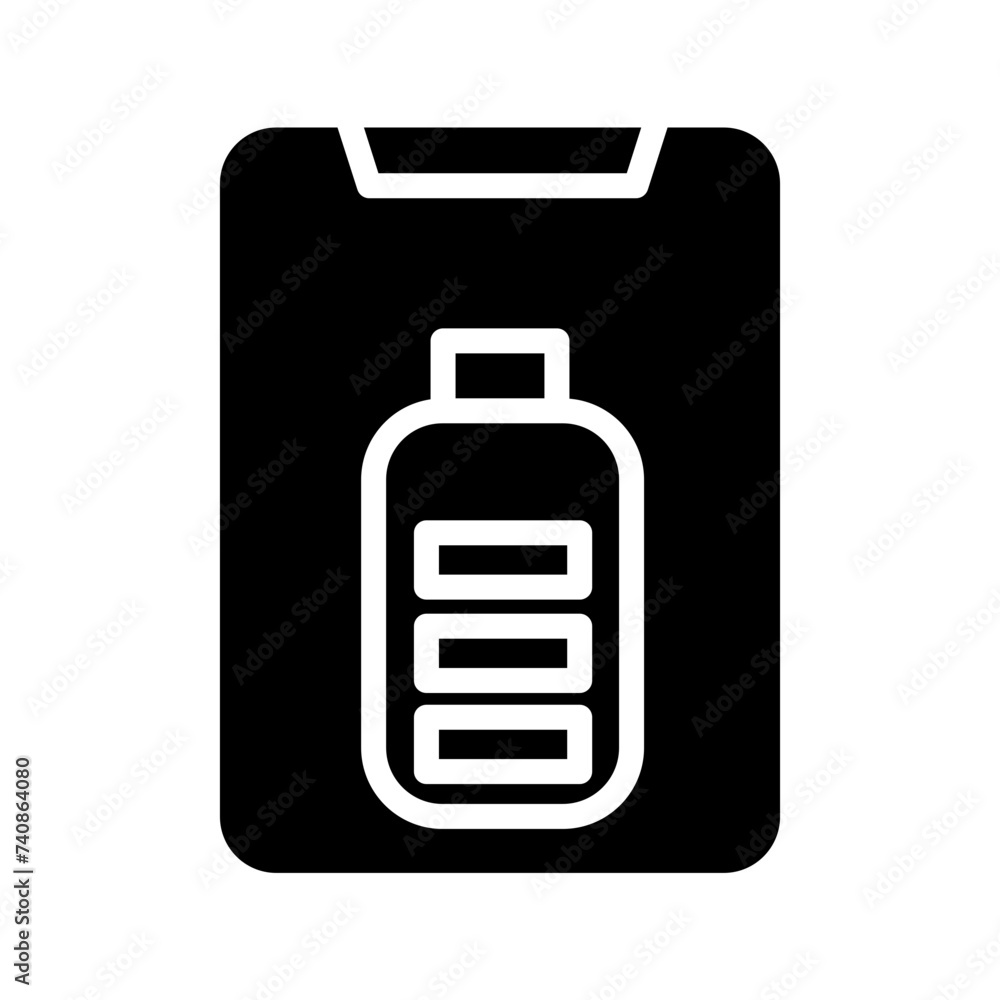 Low Battery Charge Glyph Icon Low Battery Charge Glyph Icon