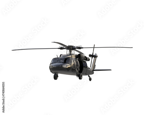 Fototapeta Naklejka Na Ścianę i Meble -  War helicopter isolated on background. 3d rendering - illustration