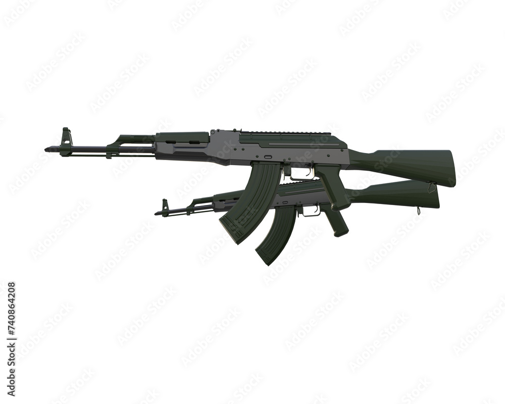 Machine gun isolated on background. 3d rendering - illustration