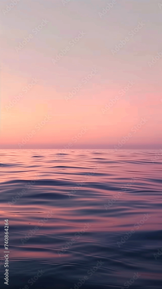 Serene Ocean at Sunrise with Pastel Sky