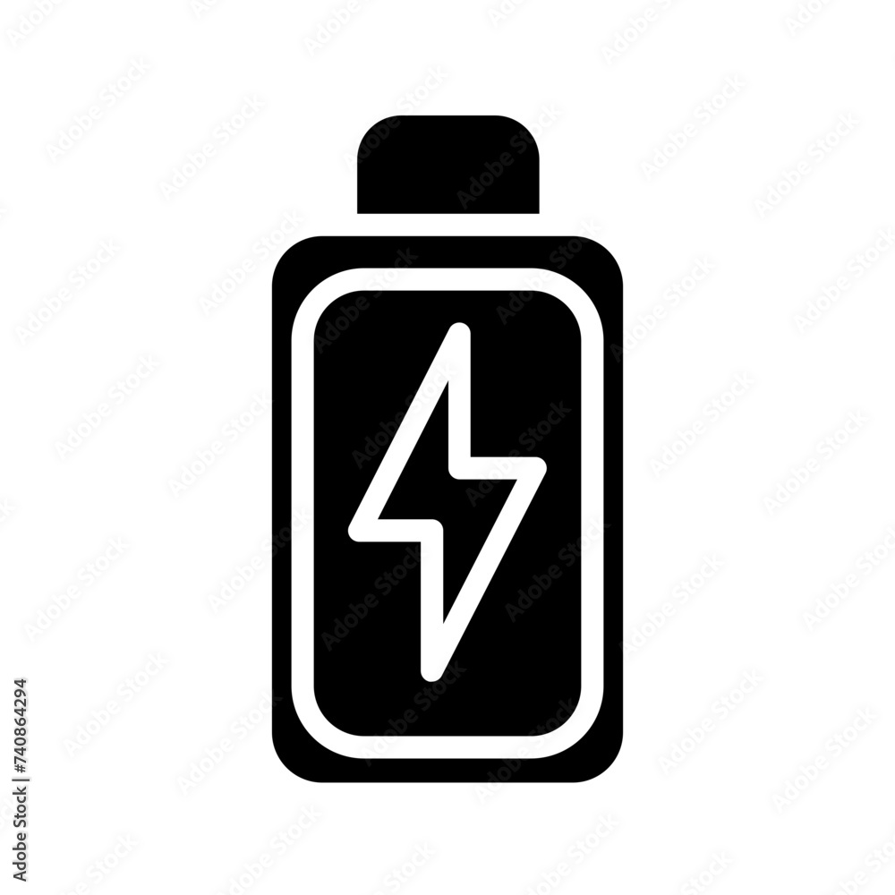 Batery Energy Power Glyph Icon Batery Energy Power Glyph Icon