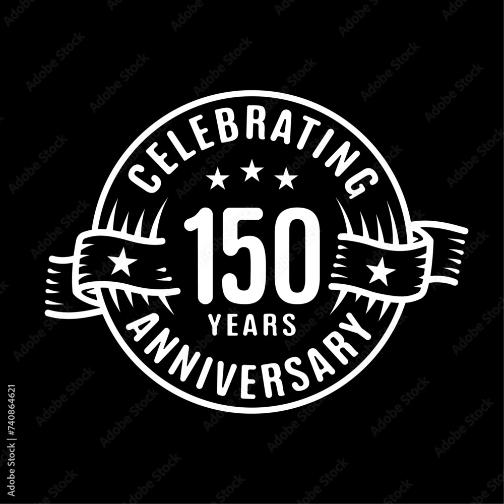 Fototapeta premium 150 years logo design template. 150th anniversary vector and illustration. 
