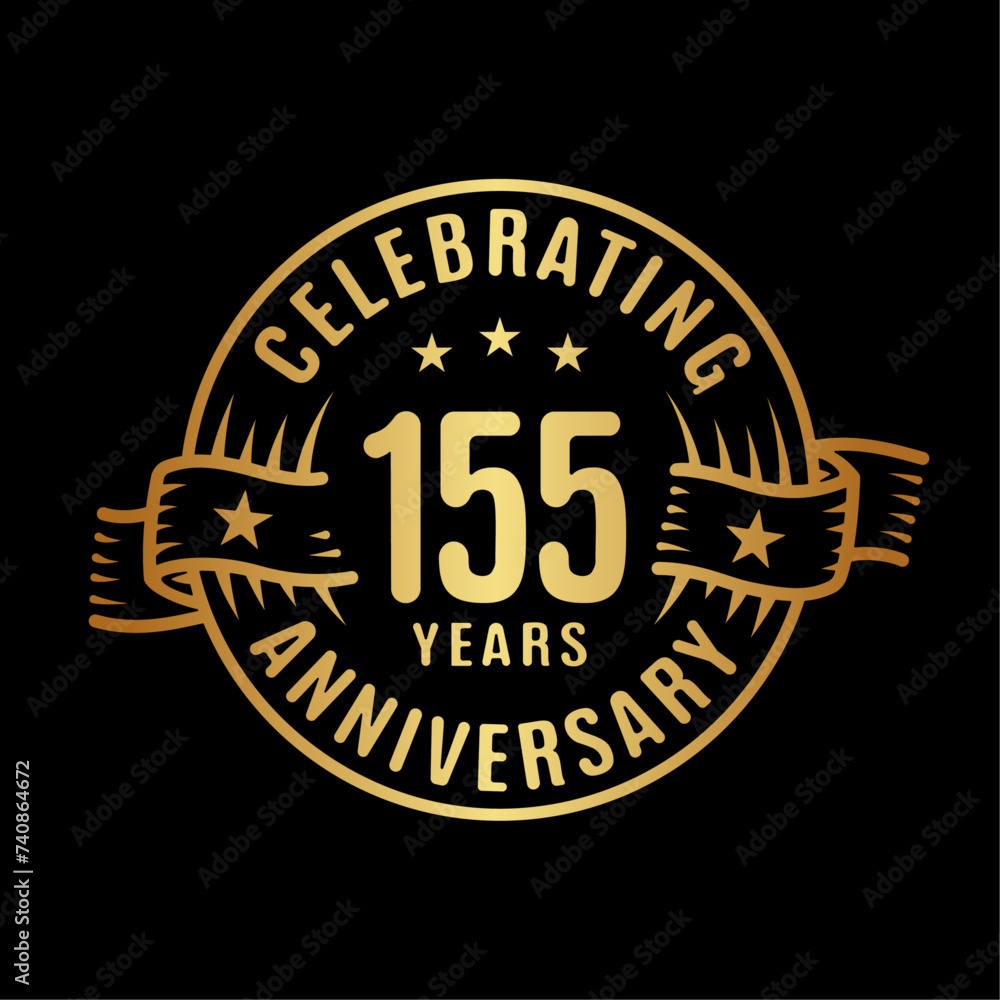 155 years logo design template. 155th anniversary vector and illustration.

